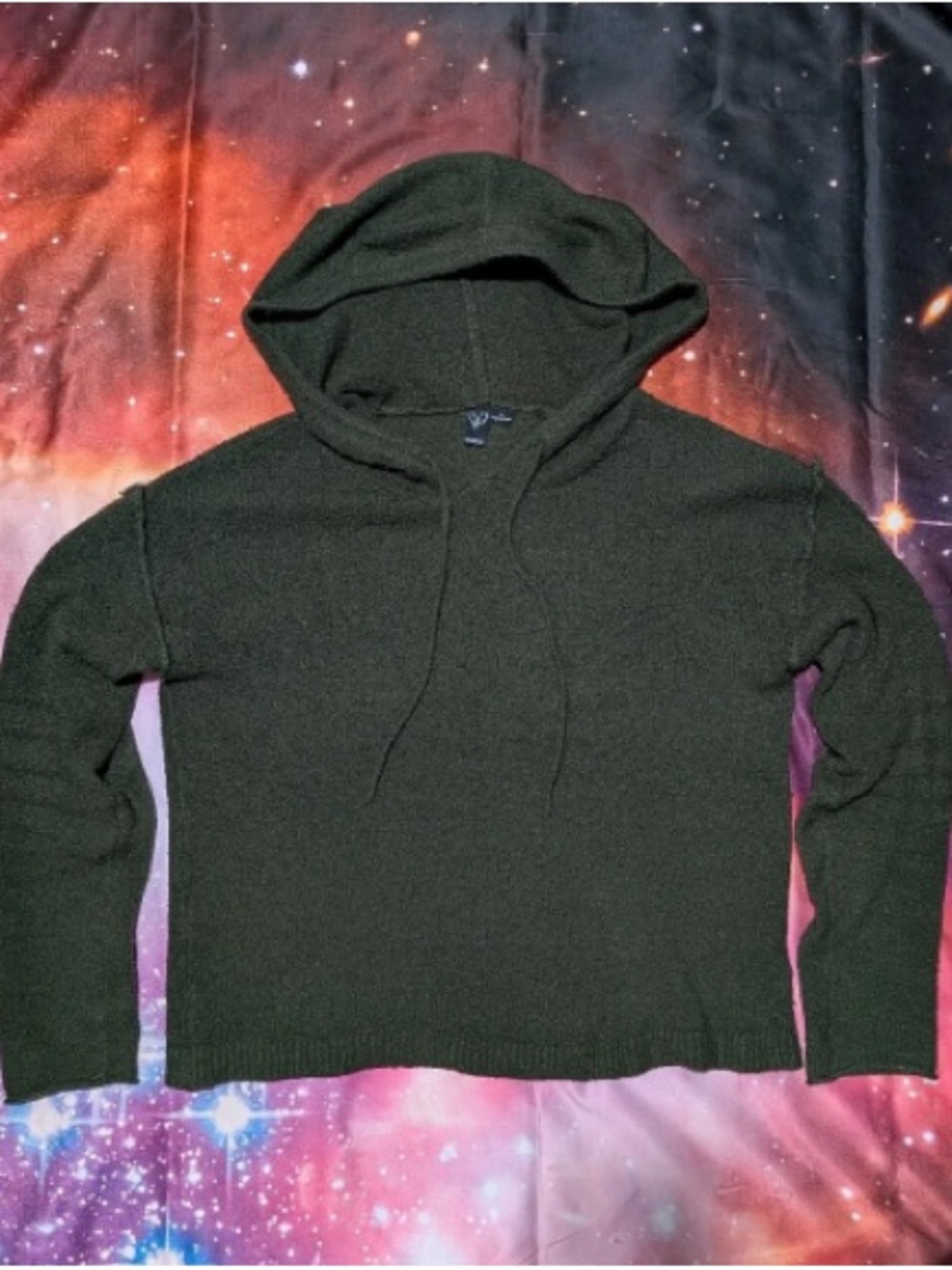 Men's Hooded Knit Sweater - Olive Green